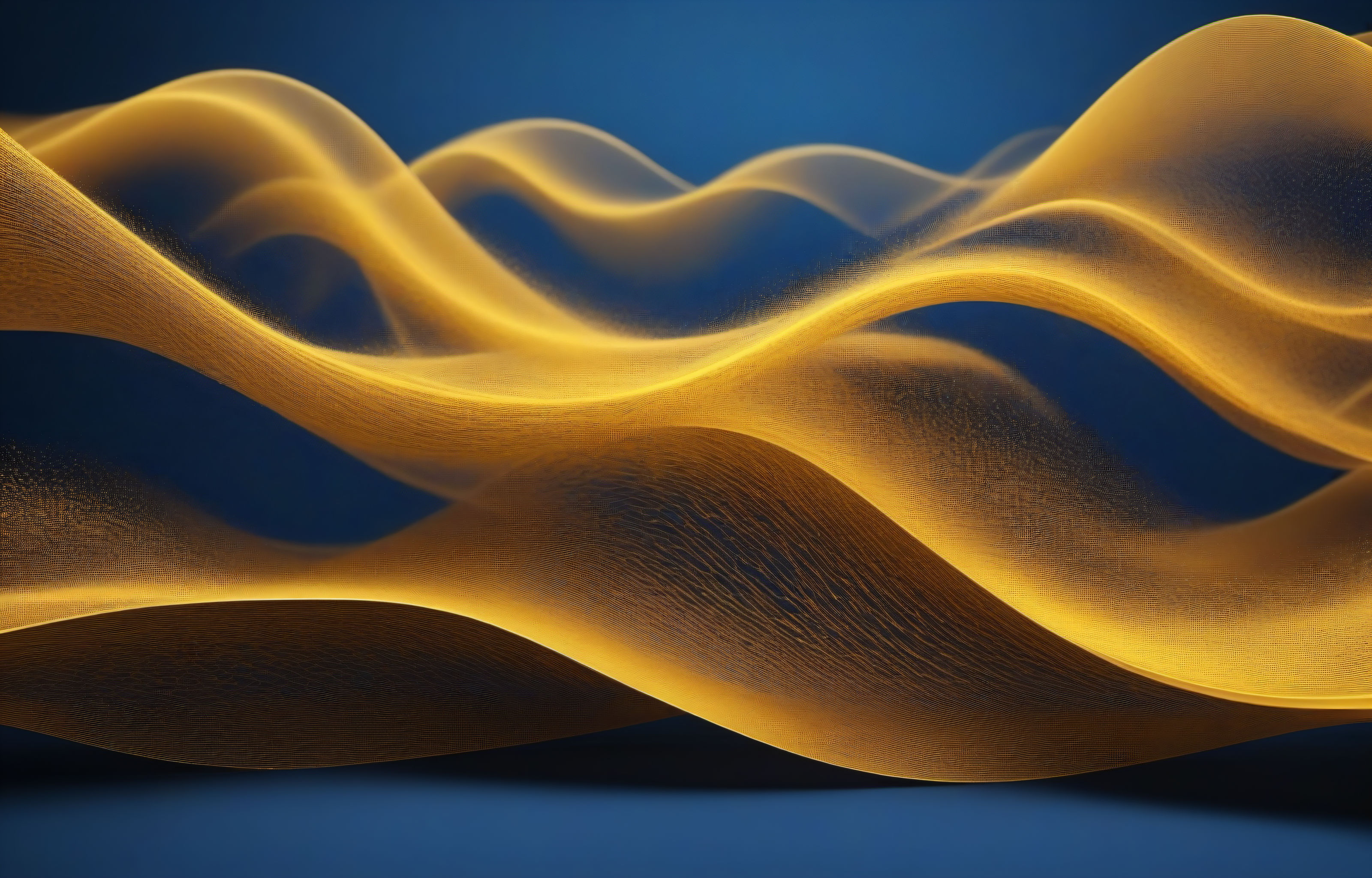 abstract yellow particles wave flow